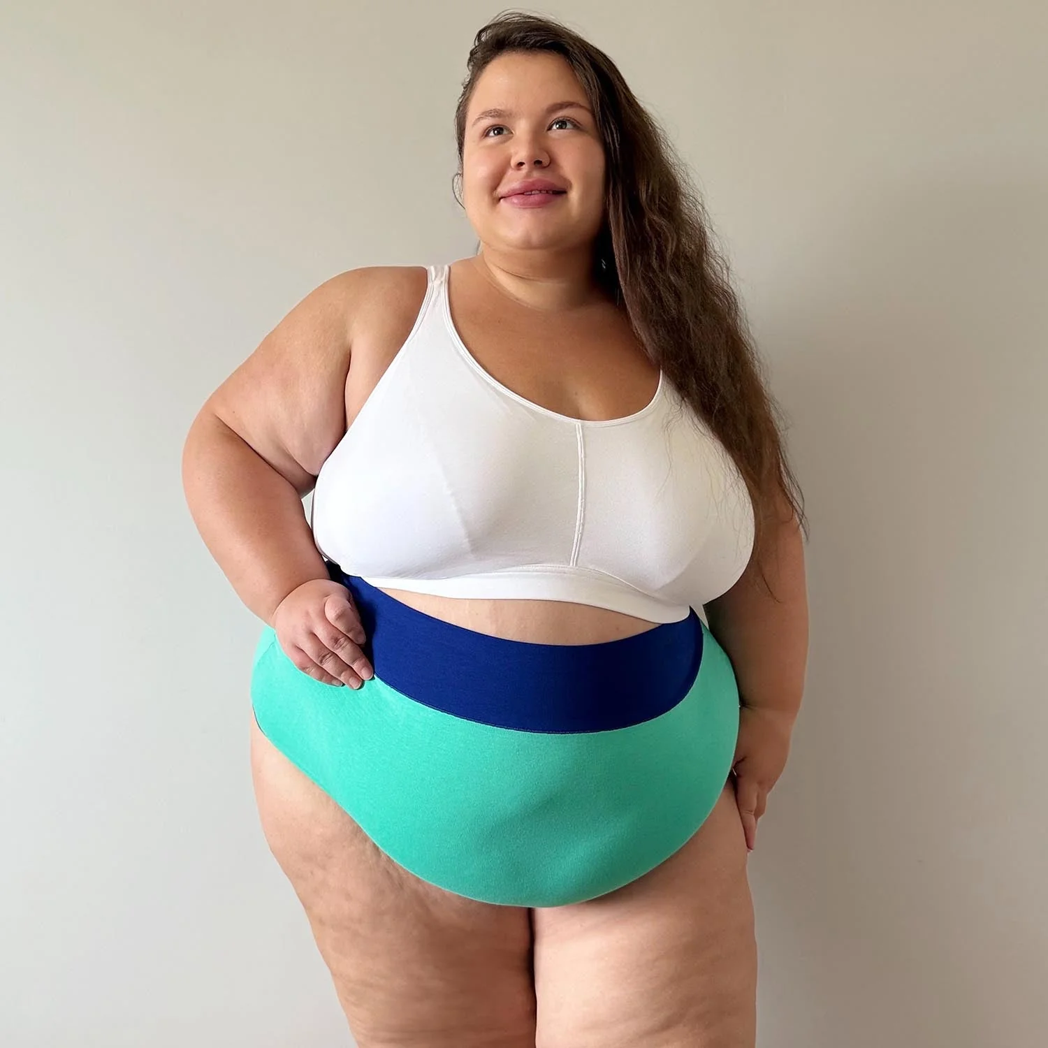 Organic Cotton Super High Waist Duo Knickers - Mint & Arabesque - Image 8