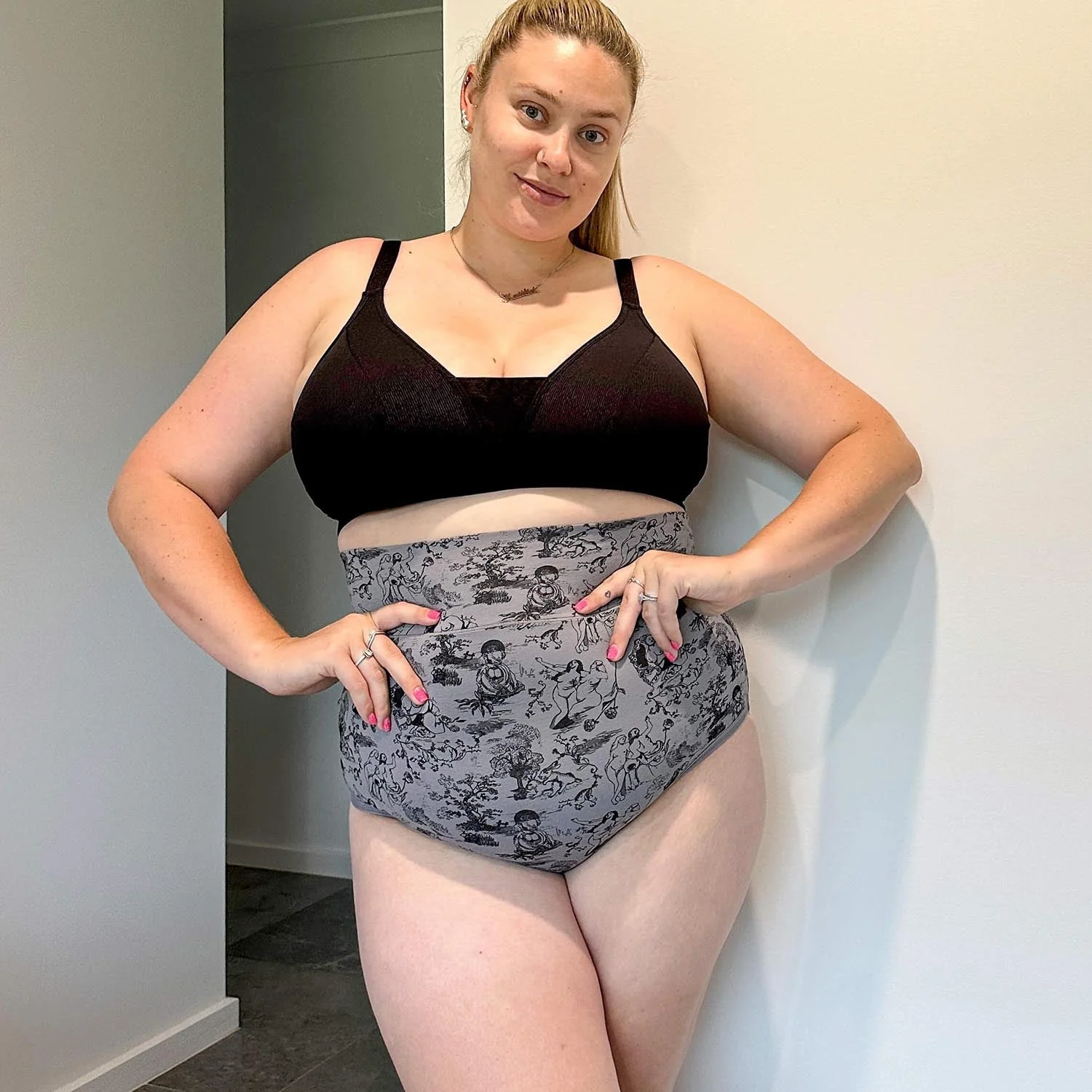 Organic Cotton Super High Waist Knickers - Passion au Jardin - L'Amour Noir - Image 8