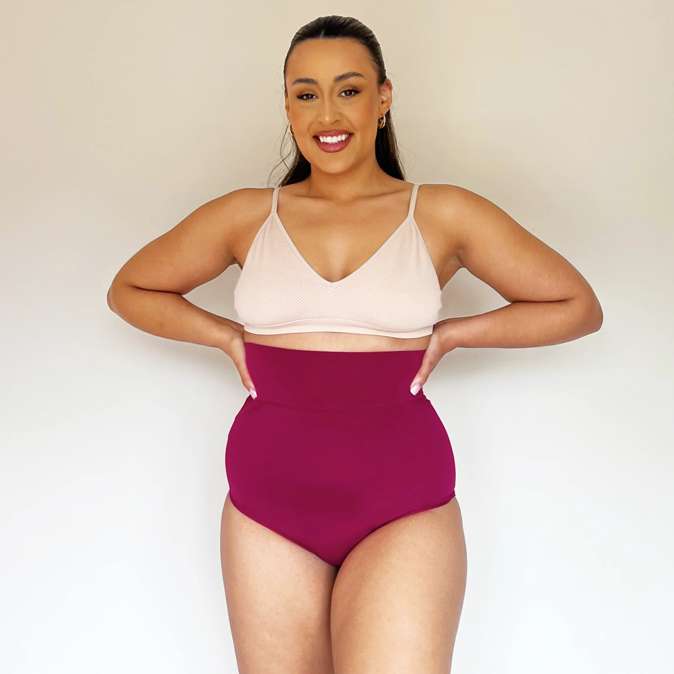 Organic Cotton Super High Waist Knickers - Raspberry Pie - Image 2