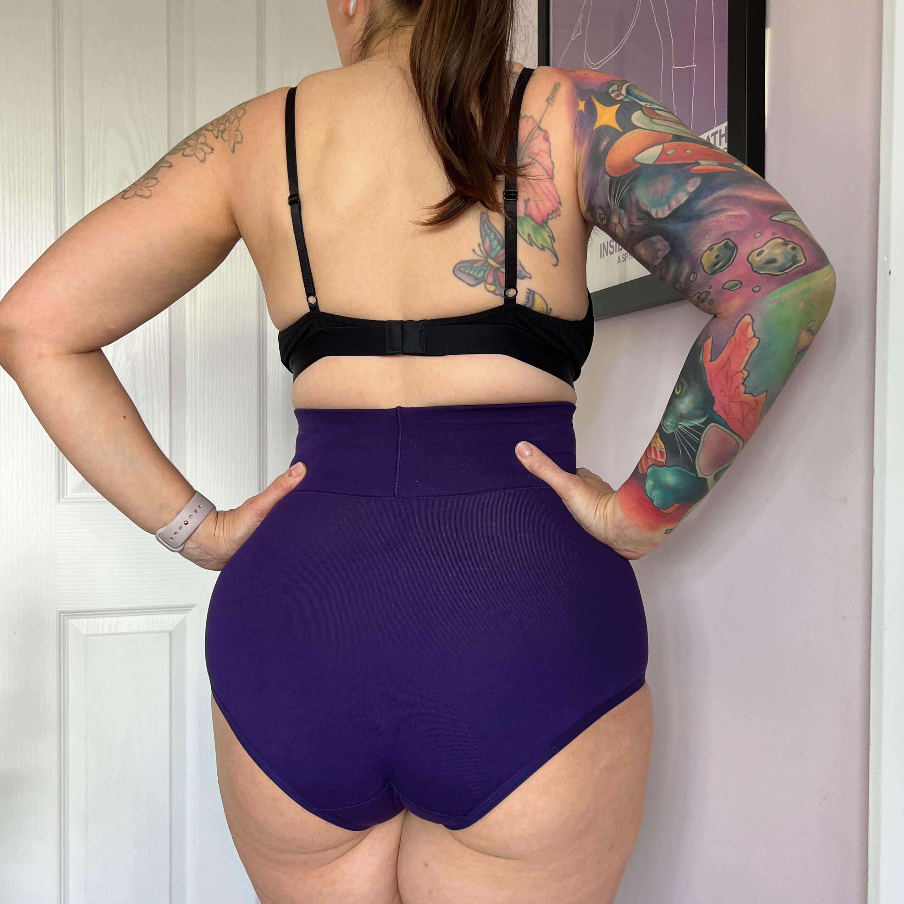 Organic Cotton Super High Waist Knickers - Suffragette Purple - Image 3