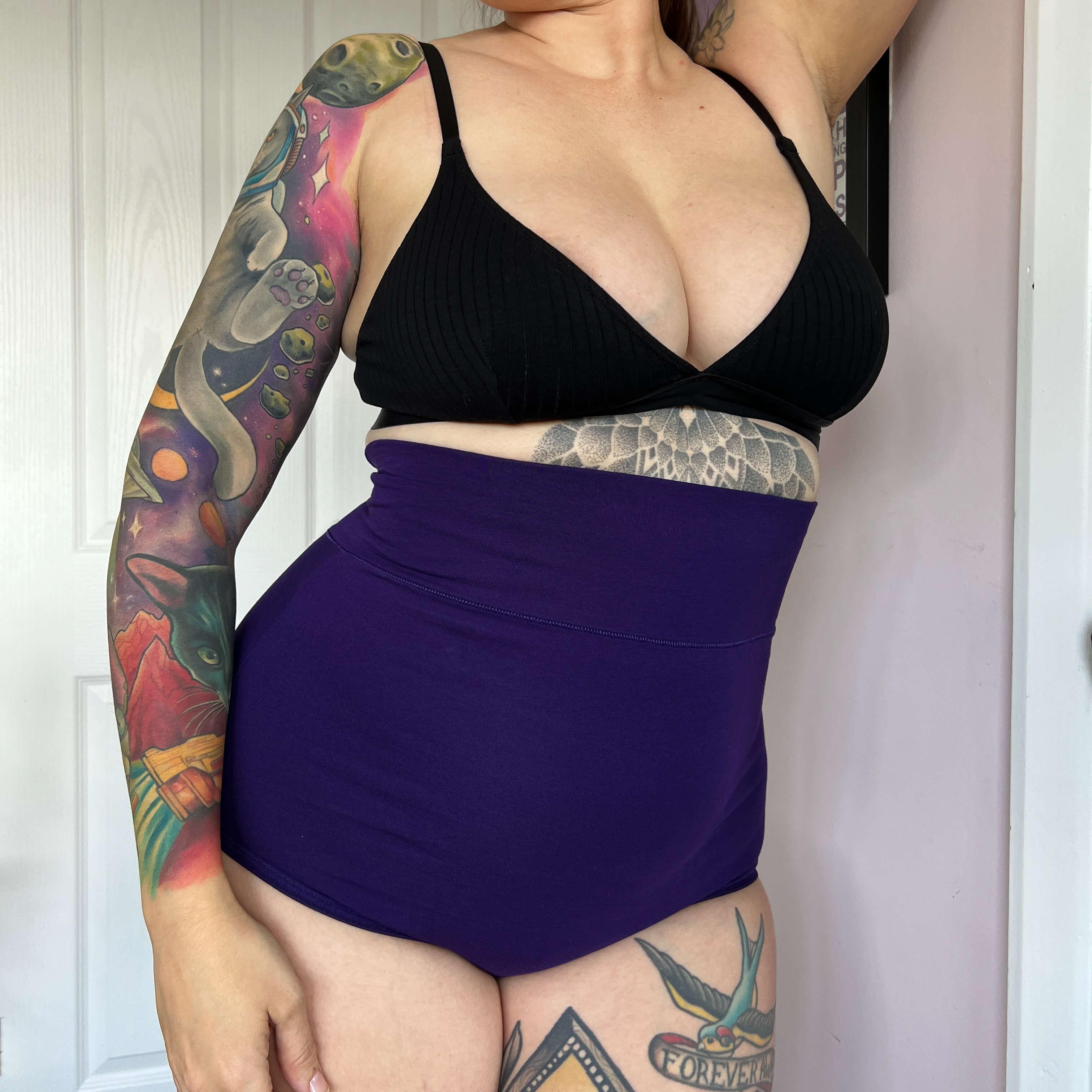 Organic Cotton Super High Waist Knickers - Suffragette Purple - Image 5