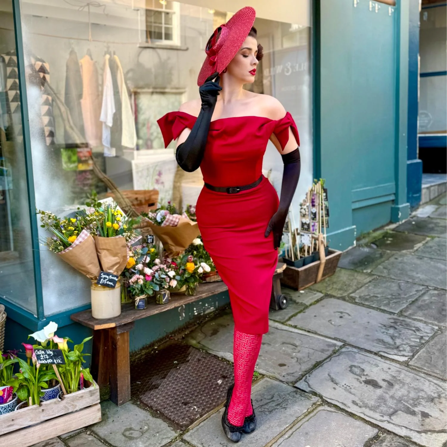 Fishnet Tights - Traditional in Red - Image 9