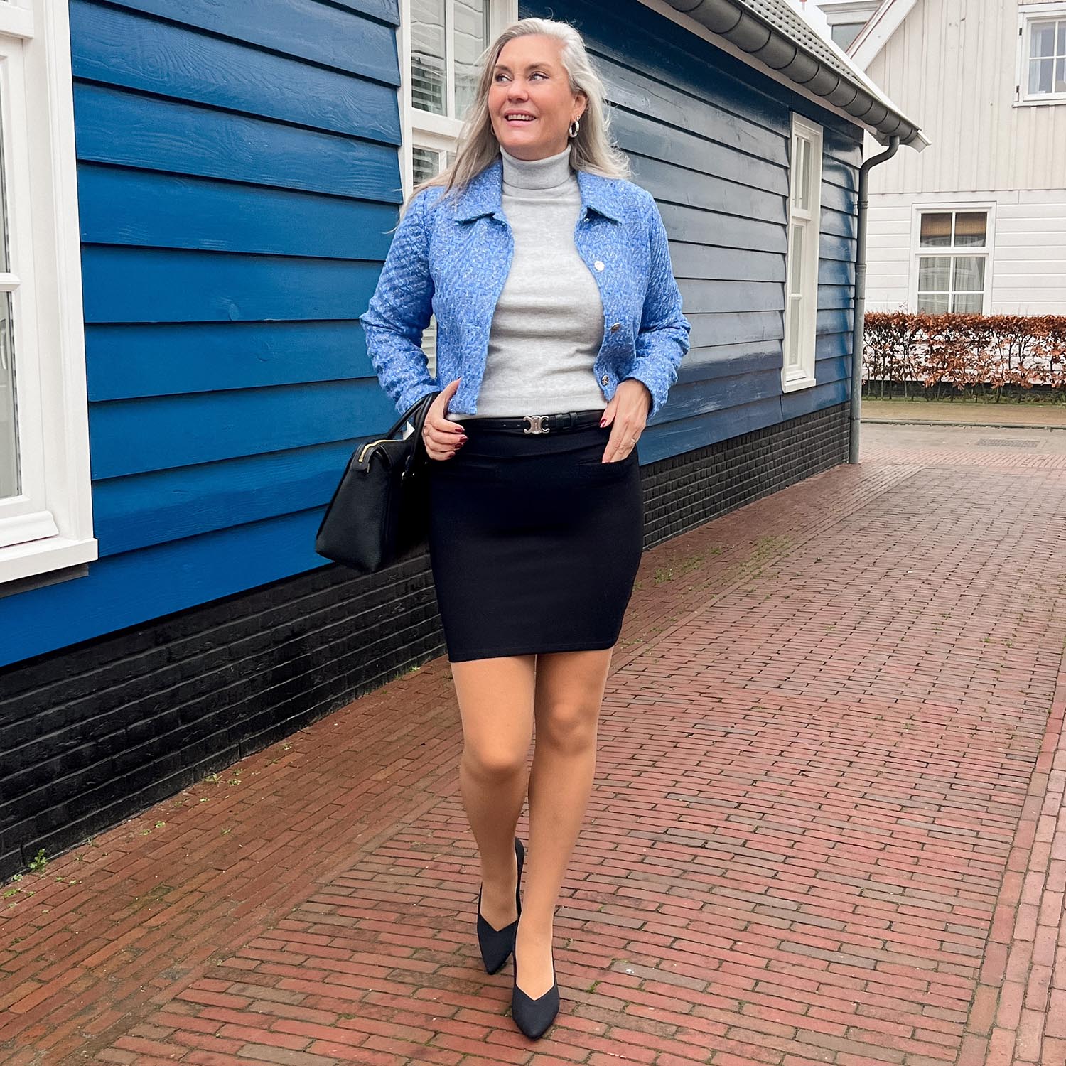 Mini Pencil Skirt - Black (V2) - Image 7