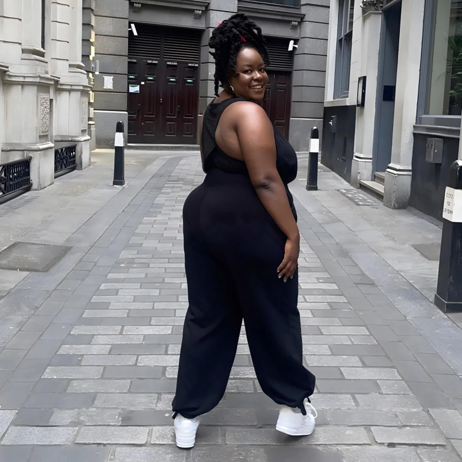 Organic Cotton Adjustable Joggers - Black - Image 4