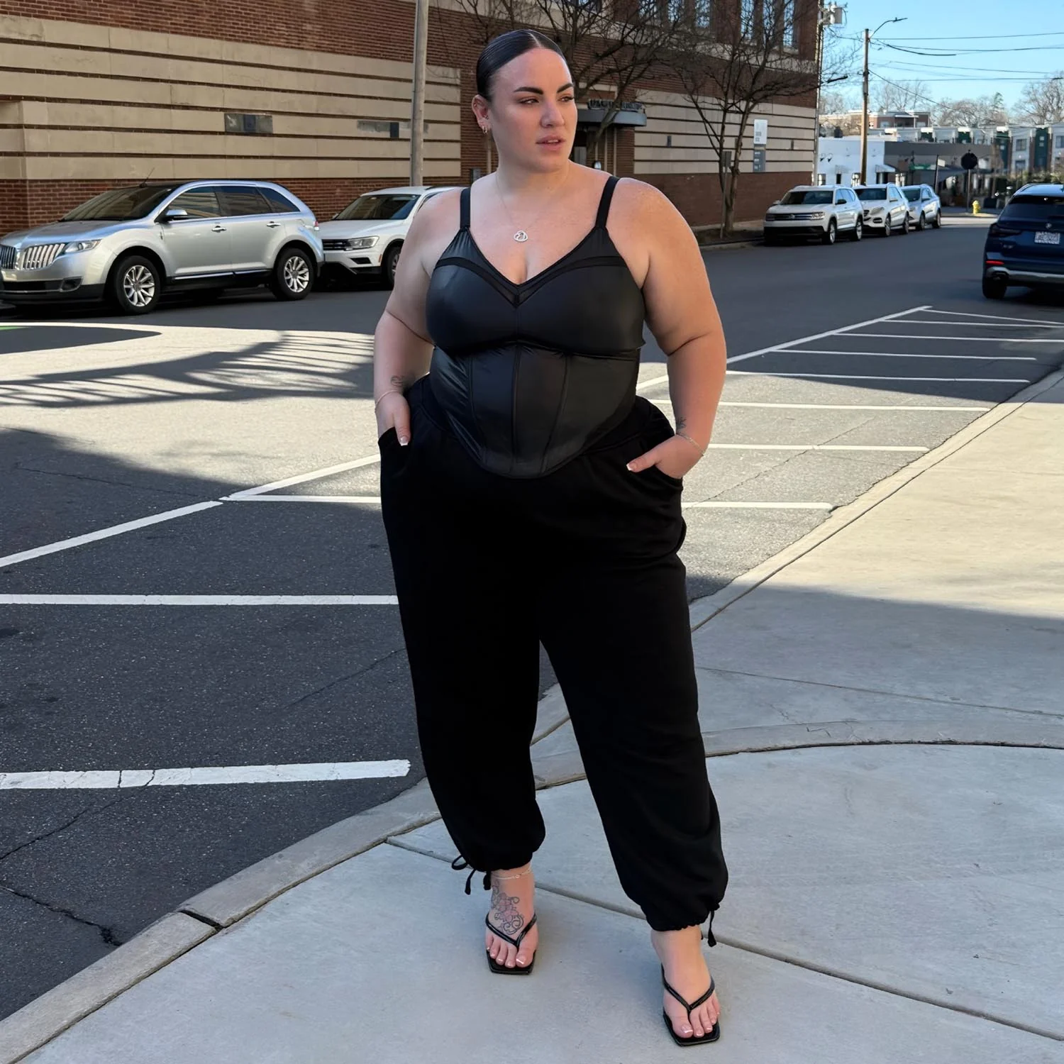 Organic Cotton Adjustable Joggers - Black - Image 7