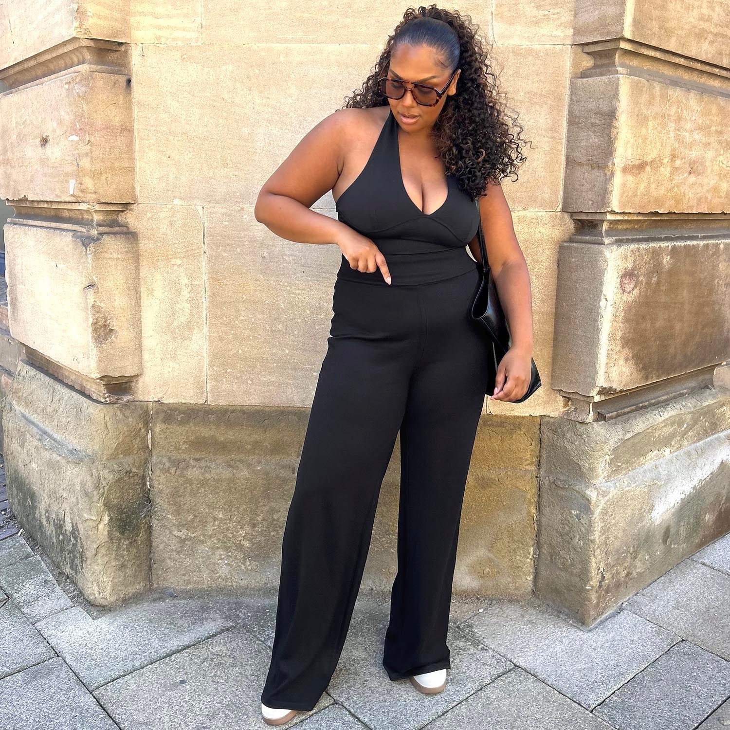 Squat-Proof Wide Leg Leggings - Black - Image 4