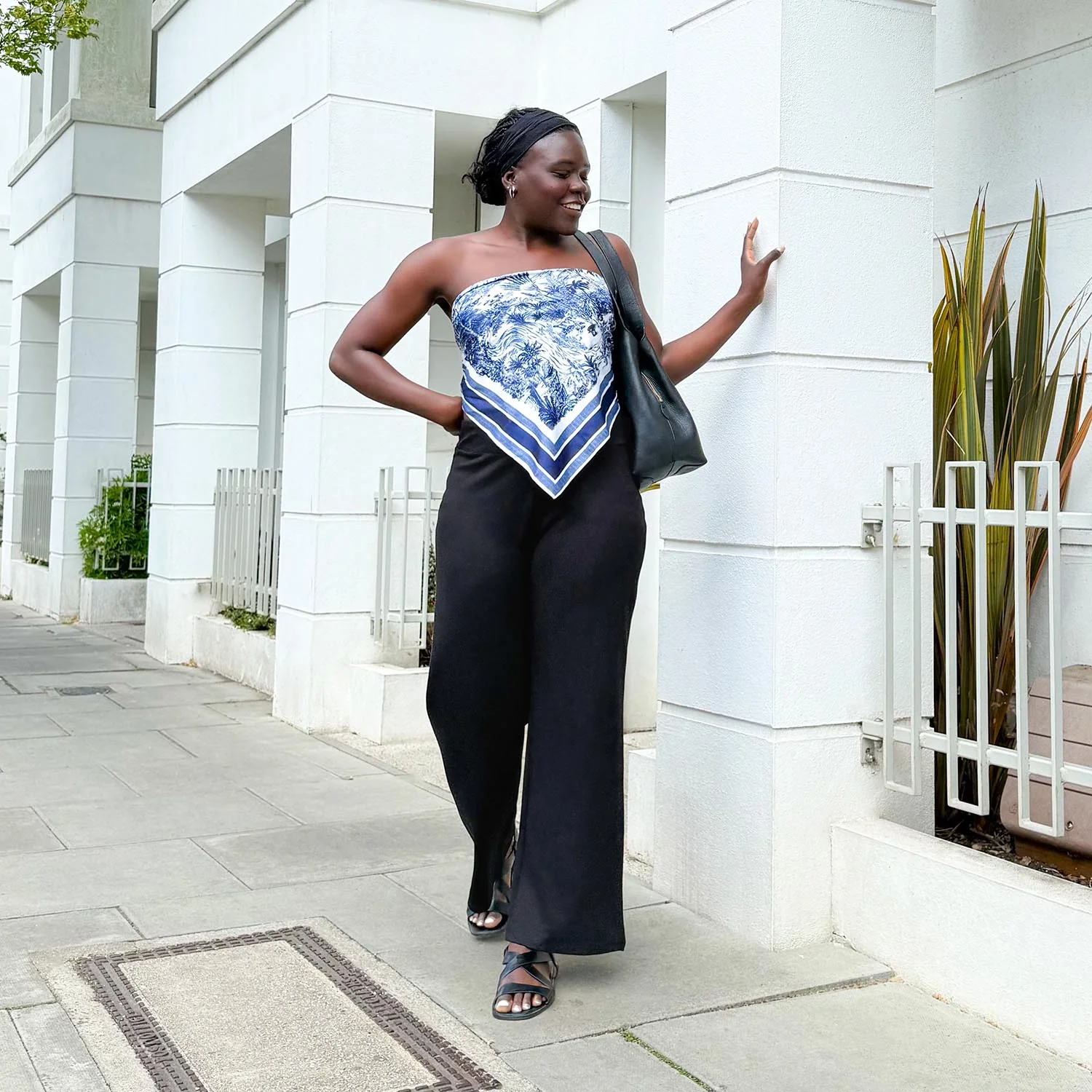 Squat-Proof Wide Leg Leggings - Black - Image 6