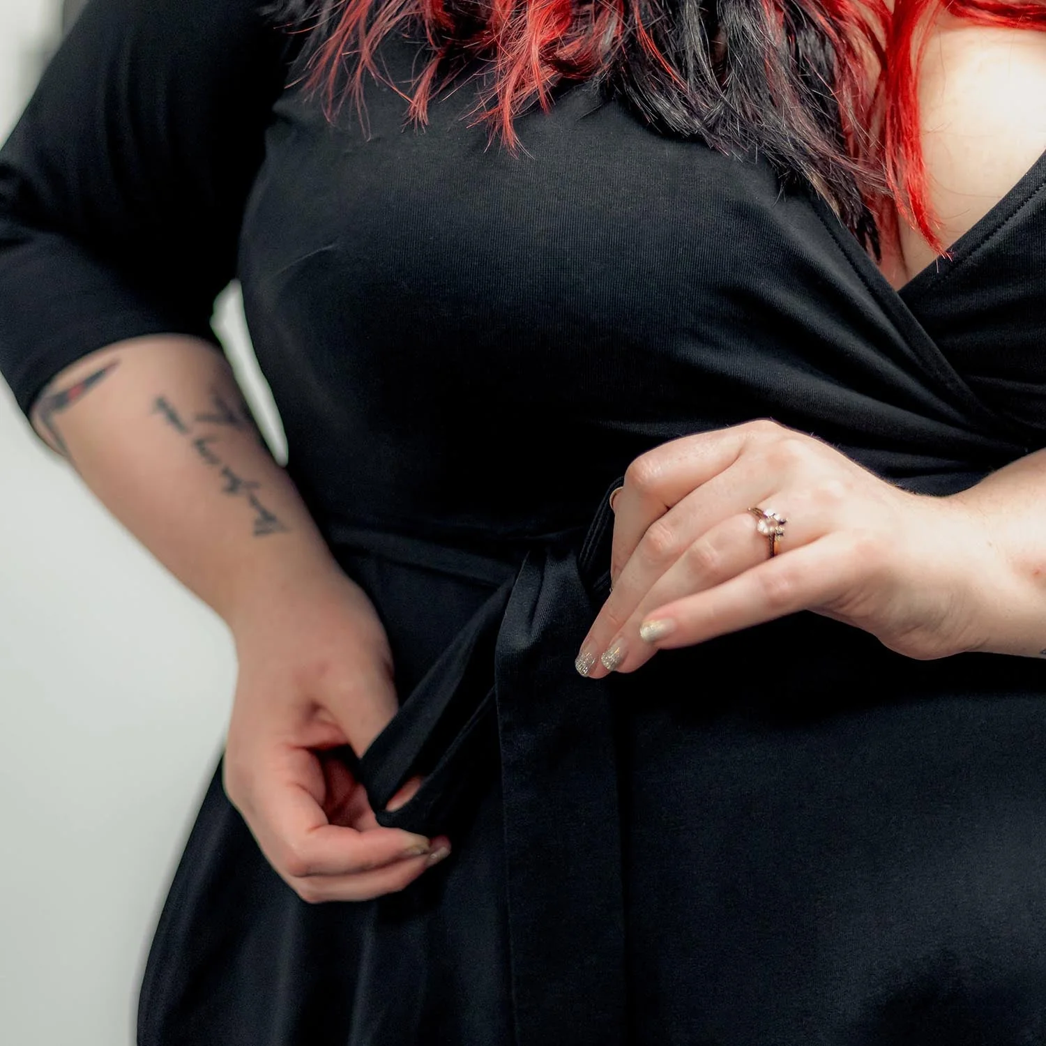 Wrap Dress - Black - Image 17