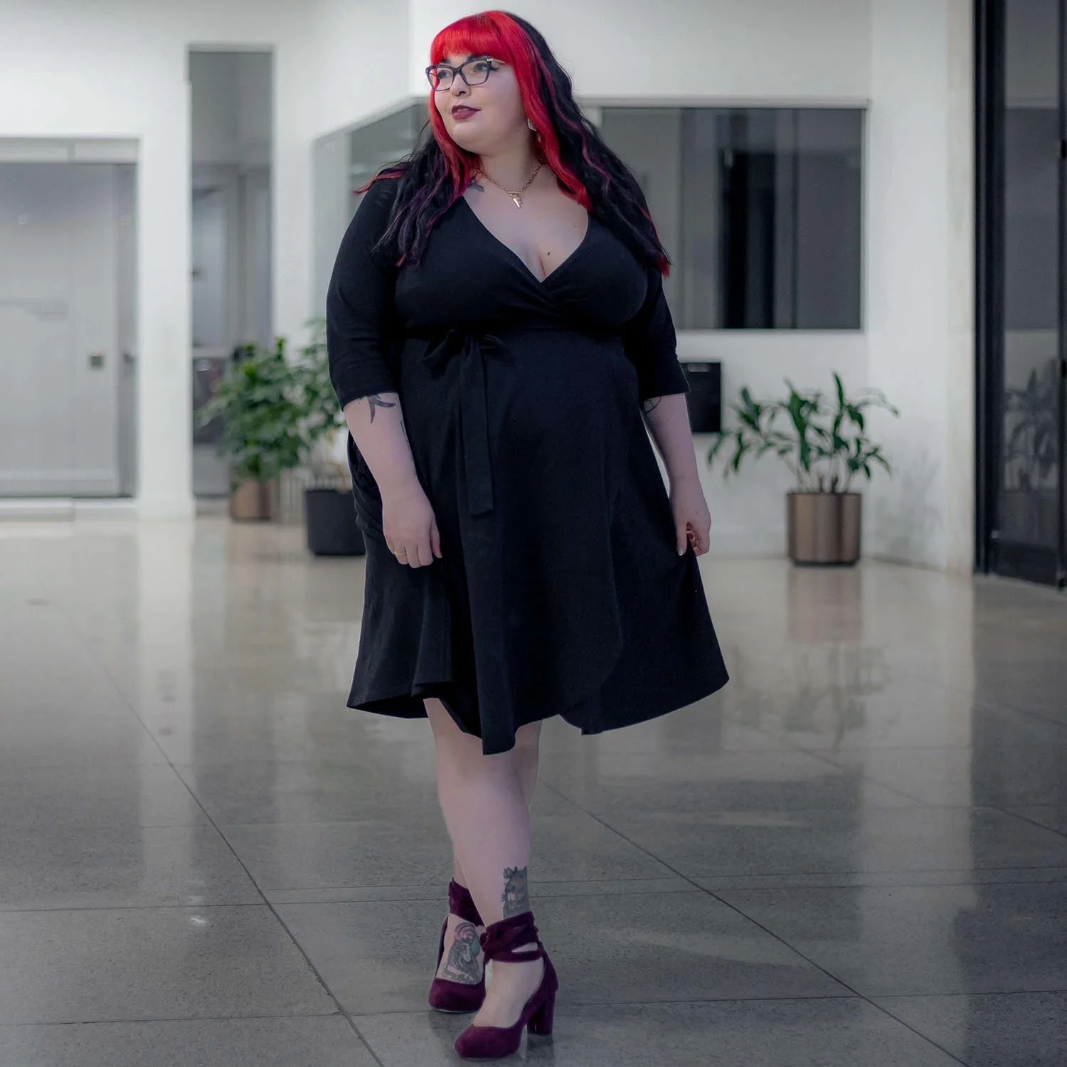 Wrap Dress - Black - Image 18