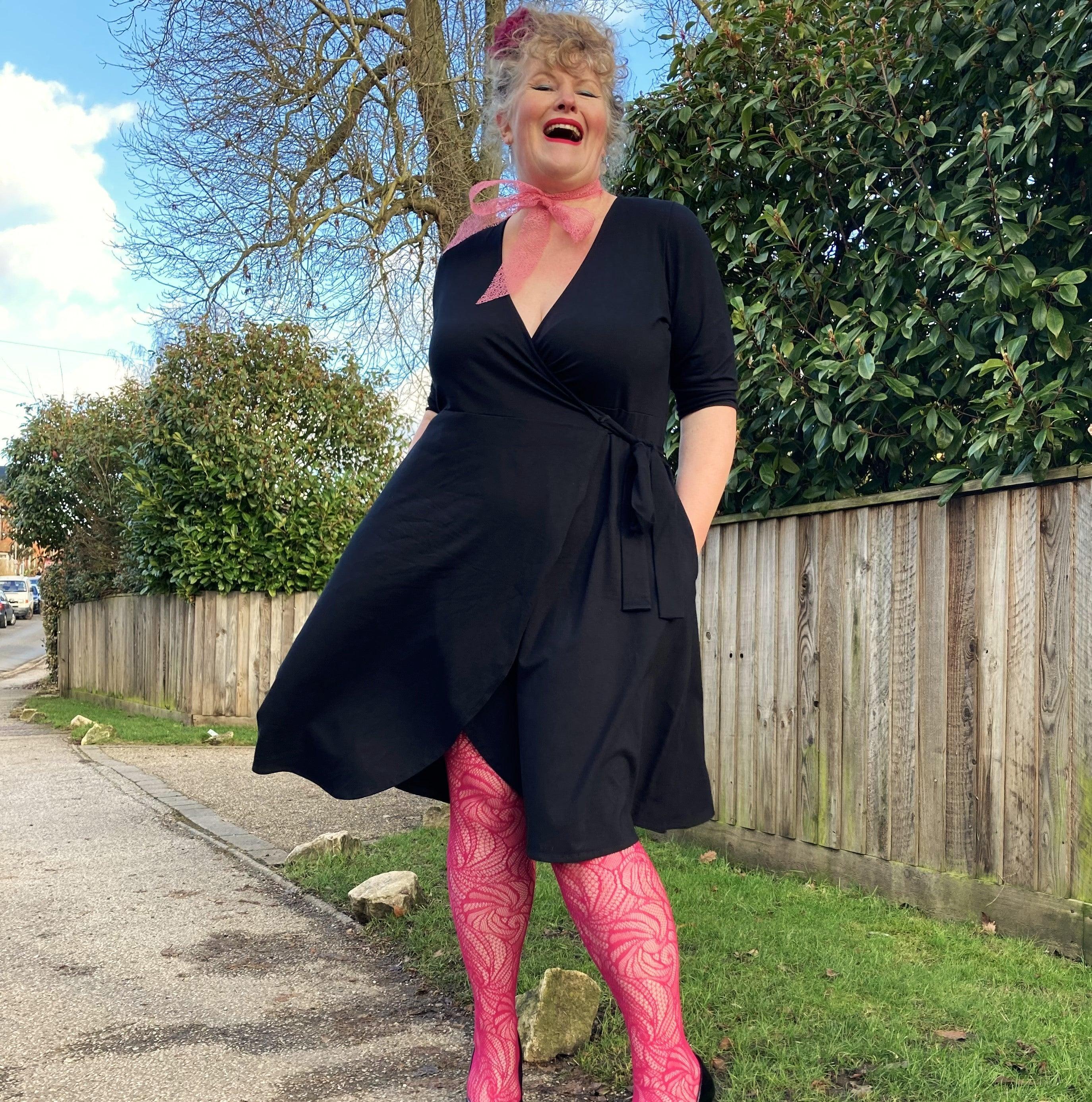 Wrap Dress - Black - Image 5