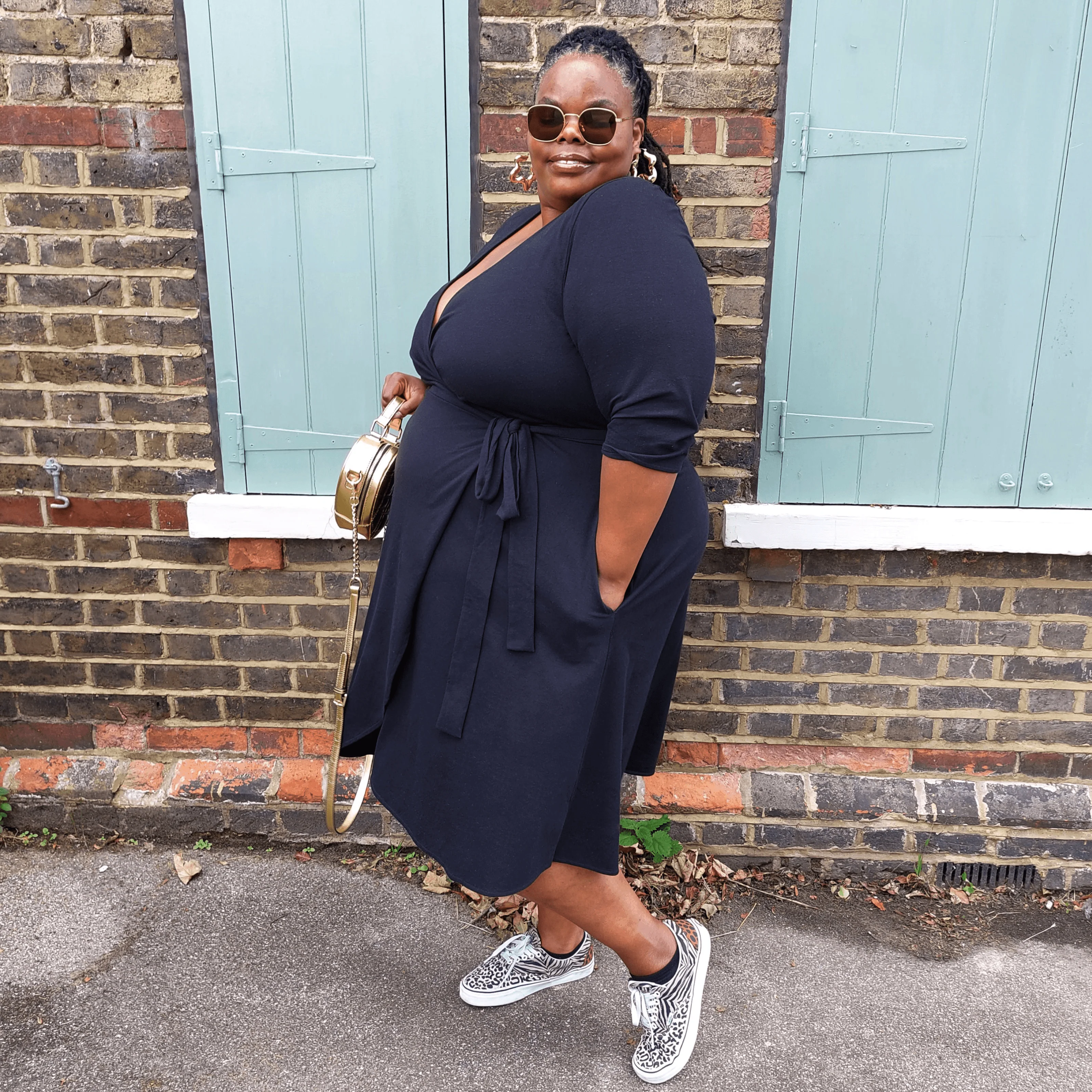 Wrap Dress - Black - Image 7