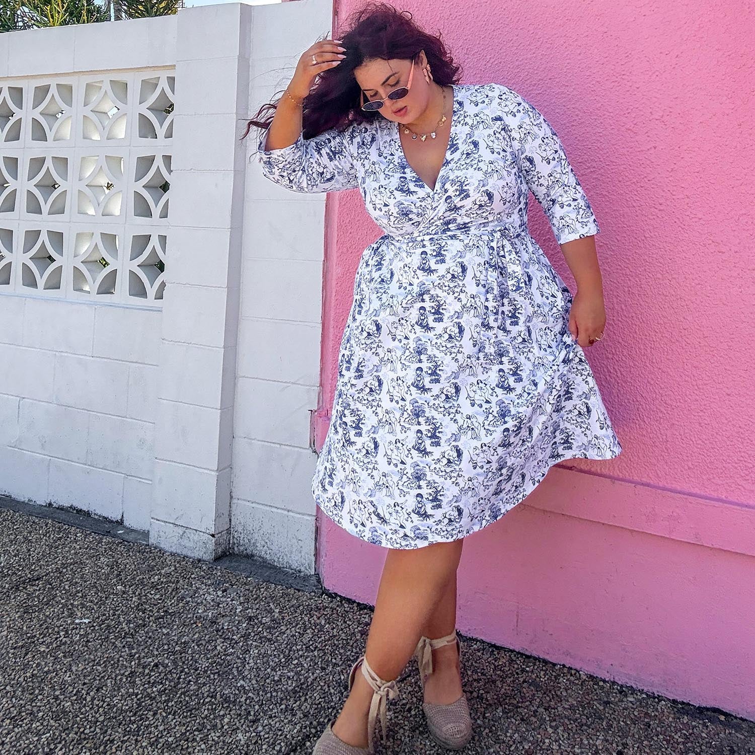 Wrap Dress - Passion au Jardin - L'Amour Bleu - Image 4