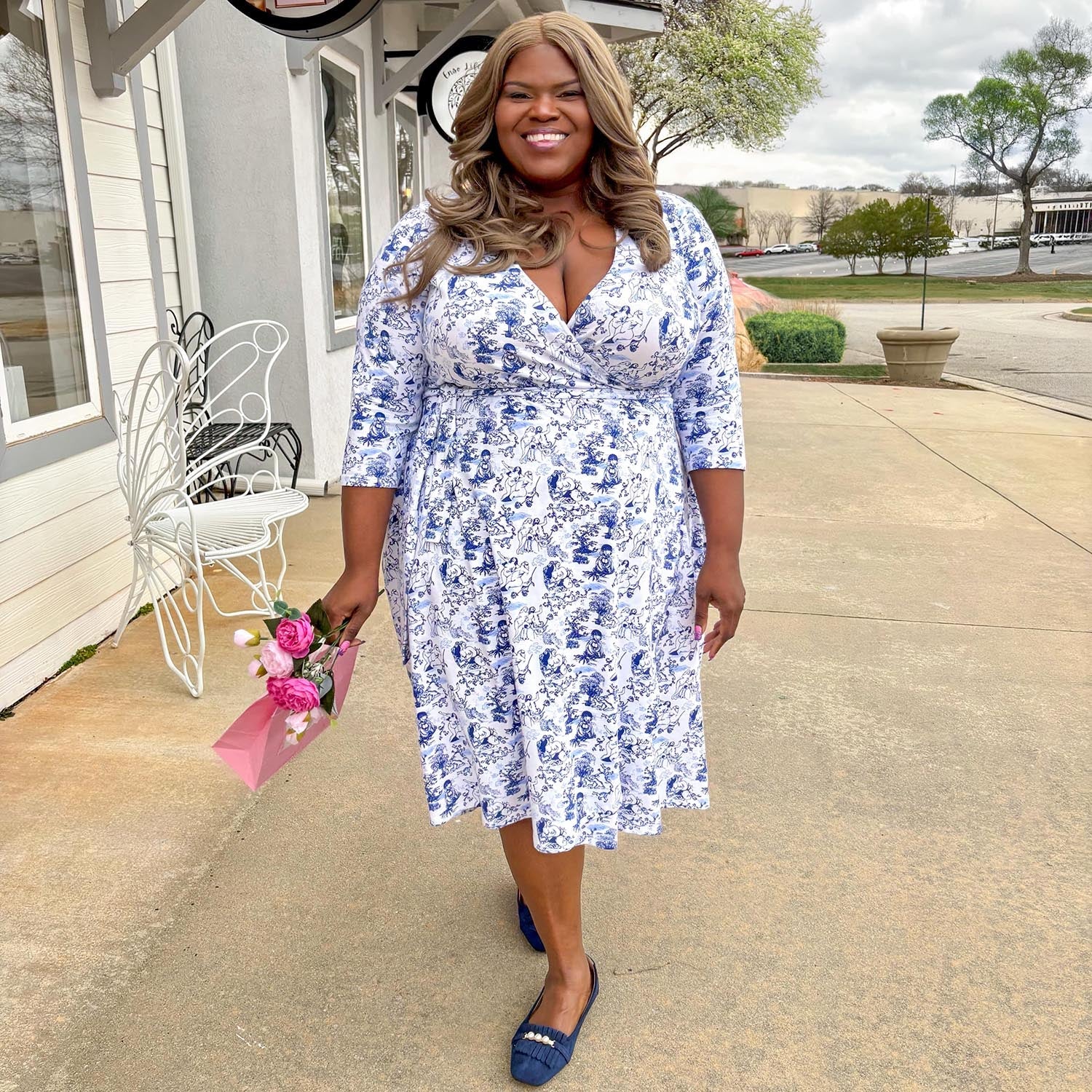 Wrap Dress - Passion au Jardin - L'Amour Bleu - Image 9