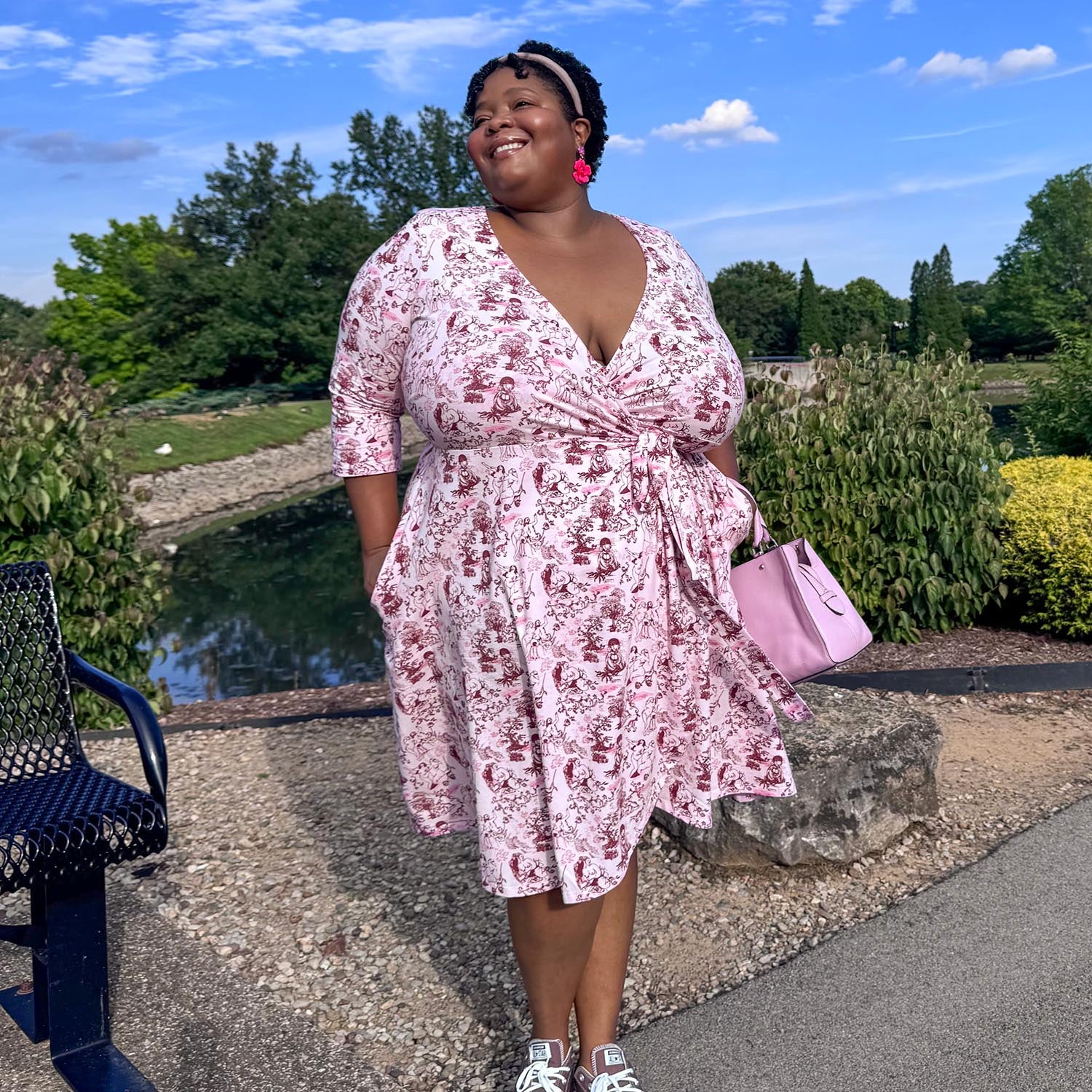 Wrap Dress - Passion au Jardin - L'Amour Rose - Image 3