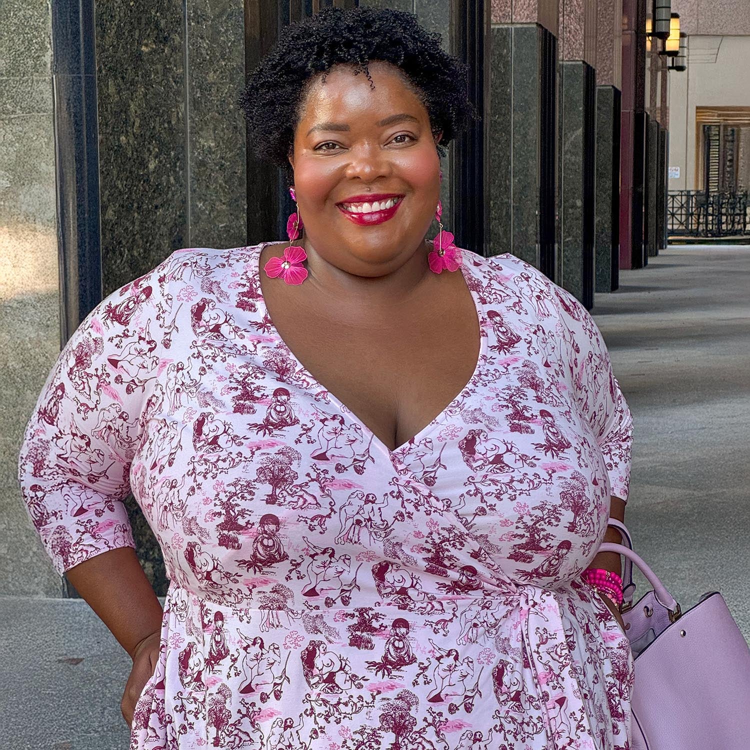 Wrap Dress - Passion au Jardin - L'Amour Rose - Image 4