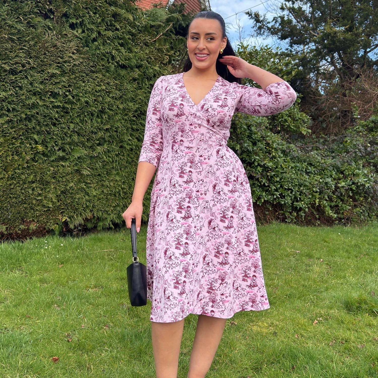 Wrap Dress - Passion au Jardin - L'Amour Rose - Image 5